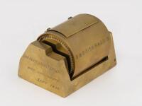 TATTERSALLS: A Tattersalls spinning lottery machine recognition&nbsp;award, engraved 'Mrs Marchant Penfold&nbsp;with Compliments Sept. 1946', 6.5cm high, 9.5cm wide