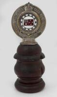 RACV: A Royal Automobile Club of Victoria (RACV) member's hood ornament badge by Angus & Coote Ltd Sydney, Member number 5291&nbsp;engraved to base - 2