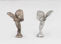 ROLLS-ROYCE: Two small Rolls-Royce 'Spirit of Ecstasy' mascots, both measure approx 6cm high