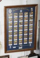 ROLLS ROYCE: A large framed poster titled 'The Rolls-Royce Story' produced by Rolls Royce for the 90th Anniversary, featuring models from 1904-1992, 106cm high, 78cm wide - 2