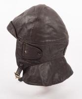 FLYING HELMET: A reproduction leather aviation flying helmet by Aeronautica England, Size 'L' - 3