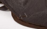 FLYING HELMET: A reproduction leather aviation flying helmet by Aeronautica England, Size 'L' - 4