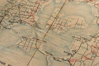 MELBOURNE: A c1930s 'Geo.R. Broadbent's Holiday Map' 'Fifty Miles Round Melbourne' folding travel map, backed with gauze like wrap to strengthen, approx 80.5cm high, 74cm wide unfolded&nbsp; - 2