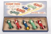 DINKY TOYS: A Dinky Toys No.249 racing cars gift set, comprising of Cooper-Bristol, Alfa Romeo, Ferrari, H.W.M, & Maserati. In original box.