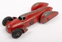 DINKY TOYS: A Dinky Toys Auto Union Streamlined Record breaking car,&nbsp;an older rarer release in red with the number 2 on the sides, made in England by Meccano Ltd.