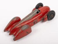 DINKY TOYS: A Dinky Toys Auto Union Streamlined Record breaking car,&nbsp;an older rarer release in red with the number 2 on the sides, made in England by Meccano Ltd. - 2