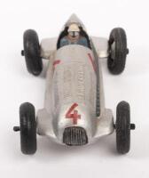 MERCEDES BENZ RACING CAR: A Dinky Toys Race Car Number 4, a silver Mercedes Benz W25 race car. Dinky Toys, made in England, Meccano Ltd. - 3