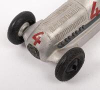 MERCEDES BENZ RACING CAR: A Dinky Toys Race Car Number 4, a silver Mercedes Benz W25 race car. Dinky Toys, made in England, Meccano Ltd. - 4