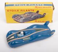 ETOILE FILANTE RENAULT: A Land Speed Record Car by Renault known as "Shooting Star". Made in France.&nbsp;Brand CIJ&nbsp;, Ref 3/2. In original box approx 1957. Approx 1:43rd scale 11cm long