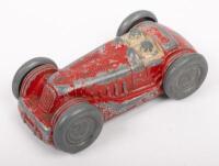 CASTLE ART BROOKLANDS&nbsp;STYLE METAL RACER: A Birmingham Vintage Metal Racer. A Castle Art Product, made in Birmingham UK. A traditional Brookland's style all metal racing car, circa 1950's approx 11.5cm