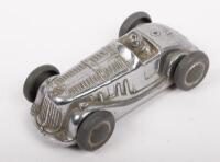 CASTLE ART - GAIETY BROOKLANDS RACER: A Single Seat Brookland's style race car in silver,&nbsp;circa 1960's. Made in Birmingham UK. Approx 8.3cm long