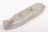 THUNDERBOLT LAND SPEED RACER: A Dinky Toys 23S/222 Thunderbolt Land Speed Car, a replica of the Captain George Easton streamlined race car raced in September 1937, this is the silver body green trim version. Dinky toys, made in England by Meccano&nbsp;Limited. - 2