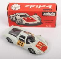 PORSCHE CARRERA 6: A Porsche Carrera 6 race car, an extremely lightish blue colour with race car number 31, manufactured by Solido, product number #151, made in France