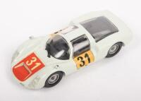 PORSCHE CARRERA 6: A Porsche Carrera 6 race car, an extremely lightish blue colour with race car number 31, manufactured by Solido, product number #151, made in France - 3