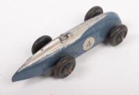 DINKY TOYS: An early Dinky Toys&nbsp;No.220 MG Race car in blue and silver #4, made in England - 2