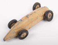 TIMPO TOYS RACE CAR BEIGE: A Timpo Toys model race car, based on a land speed race car, beige, made in England - 2