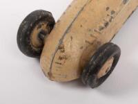 TIMPO TOYS RACE CAR BEIGE: A Timpo Toys model race car, based on a land speed race car, beige, made in England - 4