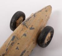 TIMPO TOYS RACE CAR BEIGE: A Timpo Toys model race car, based on a land speed race car, beige, made in England - 5