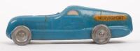 RENAULT: A circa 1938 model of a Renault Nervasport landspeed race car in blue with solid silver wheels, approx 10cm in length - 4