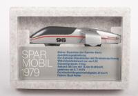 MERCEDES BENZ SPAR MOBIL 1979 LAND SPEED: A Mercedes Benz land speed record car, Spar Mobil 1979, silver #96, made in West Germany