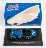 ALFA ROMEO 8C #9 LE MANS WINNER 1934: An Alfa Romeo 8C, #9 winner Le Mans 1934, as driven by Ph. Etancelin & L. Chinetti, product number LM1934, manufactured by IXO models, in 24 Heures Du Mans packaging