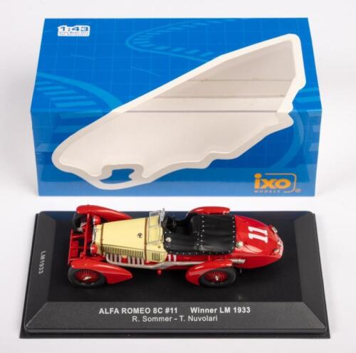 ALFA ROMEO 8C #11 LE MANS WINNER 1933: An Alfa Romeo 8C, #11 winner Le Mans 1933, as driven by R. Sommer & T. Nuvolari, product number LM1933, manufactured by IXO models