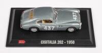 CISITALIA&nbsp;202 #437 1950 SILVER: A 1950 Cisitalia 202, 1950 1000 Miglia, #437 silver on a black plinth baseplate, manufactured by Starline models