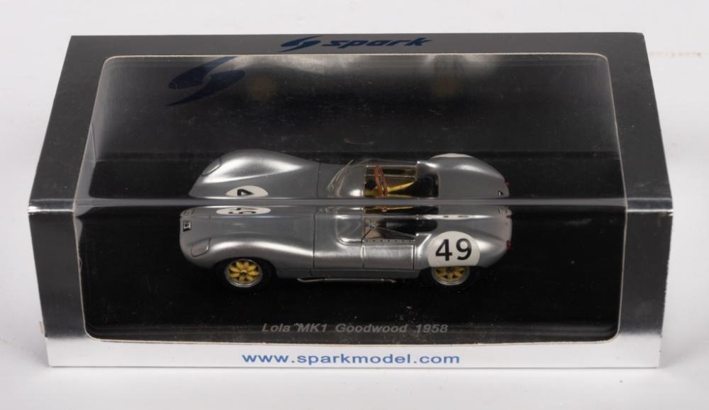 Miniature Spark Lola MK1 N°49 Goodwood 1958 Grise 1/43
