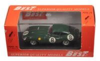 JAGUAR E TYPE COUPE LE MANS 1962: A Jaguar E type coupe model car, the number #8 race car, as driven by Charles & Coundley during the 1962 Le Mans race, made in Italy, manufactured by best model, product number 9161&nbsp;