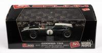 COOPER T53 #1 JACK BRABHAM 1960: A Cooper T53 model, the number #1 race car, as driven by Jack Brabham, during the GP Gran Bretagna 1960, manufactured by Brumm models, product number R300
