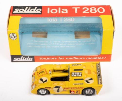 1972 LOLA T 280: A 1:43 scale 1972 Lola T 280, manufactured by Solido, in original box, made in France, model No. 15