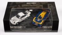 PORSCHE 911 CARRERA RSR / PORSCHE 917/30 CAN-AM: A&nbsp;Tribute to Mark Donohue 1:43 scale models including a Porsche 911 Carrera RSR 'IROC' International race of champions 1973 and a Porsche 917/30 Can-Am LA Times GP Can-Am Challenge 1973,&nbsp;in original box, ma