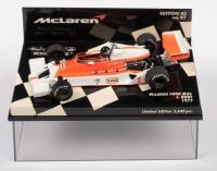 MCLAREN FORD M26 J. HUNT 1977: A 1:43 scale 1977&nbsp;McLaren Ford M26 J. Hunt,&nbsp;in original box, manufactured by Minichamps