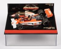 MCLAREN FORD M23 J. HUNT&nbsp;1976: A 1:43 scale 1976&nbsp;McLaren Ford M23 J. Hunt,&nbsp;in original box, manufactured by Minichamps