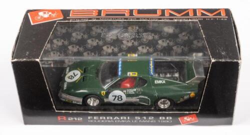 FERRARI 512 BB LE MANS SCUDERIA EMKA 1980: A 1:43 scale 1980 Ferrari 512 BB Le Mans Scuderia Emka, in original box, manufactured by Brumm