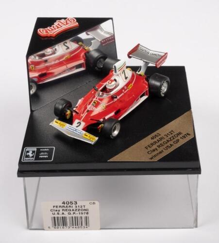 FERRARI 312T CLAY REGAZZONI WINNER USA GP 1976: A 1:43 scale 1976 Ferrari 312T Clay Regazzoni Winner USA GP, in original box, manufactured by Quartzo, model No. 4053