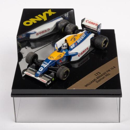 WILLIAMS RENAULT FW 15 B DAMON HILL: A 1:43 scale Williams Renault FW 15 B Damon Hill, manufactured by Onyx Formula 1 Models, model No. 173