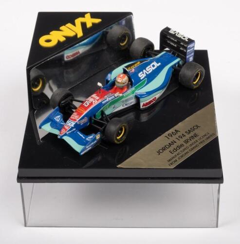 JORDAN 194 SASOL EDDIE IRVINE: A 1:43 scale Jordan 194 Sasol Eddie Irvine, manufactured by Onyx Formula 1 Models, model No. 196A