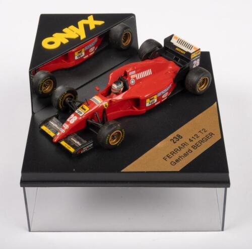 FERRARI 412 T2 GERHARD BERGER: A 1:43 scale 1976 Ferrari 412 T2 Gerhard Berger, in original box, manufactured by Onyx Formula 1 Models, model No. 238