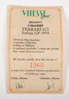 FERRARI 625:&nbsp;A Limited Edition (1360/2500) 1:43 scale Quartzo Ferrari 625 Mike Hawthorn Italian GP 1954, model No. QFC99013 - 2