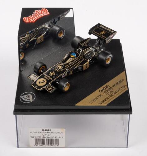 LOTUS 72E: A 1:43 scale Quartzo Lotus 72E Ronnie Peterson 'J.P.S.' winner Italian GP 1973