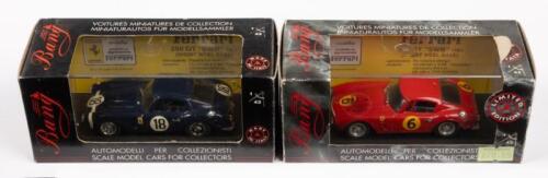 FERRARI 250 GT SWB: A pair of 1:43 model cars, a Ferrari 250 GT swb, number 6 tourist trophy 1961, Bang models number 1016, also a Ferrari 250 GT swb, number 18 Le Mans 1961, Bang models number 7083