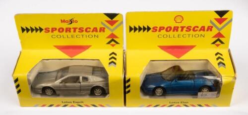 LOTUS ESPRIT, LOTUS ELAN: Two 1:43 scale Maisto sportcar collection including a Lotus Esprit and a Lotus Elan