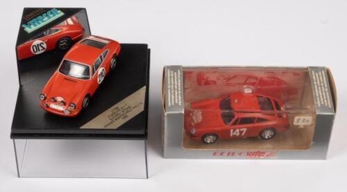 456 · PORSCHE 911, PORSCHE 911 T: Two 1:43 scale Retro Vitefe/Vitesse models including a 1965 Porsche 911 Rallye Monte Carlo and a 1968 Porsche 911 T winner Monte Carlo Rallye Elford-Stone