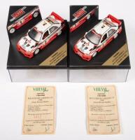 MITSUBISHI CARISMA GT: Two&nbsp;1:43 scale Skid Model Mitsibishi Carisma GT winner Great British Rallye 1999 R. Burns-R. Reid