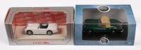 AUSTIN HEALEY MKI, JOWETT JUPITER SA: Two&nbsp;1:43 scale Exem/Oxford&nbsp;models including a 1958 Austin Healey Mk 1 'Frogeye' open and a Jewett Jupiter SA British Racing green