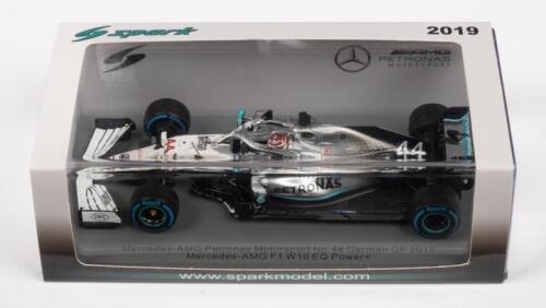 MERCEDES AMG F1: A 1:43 scale Spark model including a Mercedes-AMG Petronas Motorsport No. 44 German GP 2019 Mercedes-AMG F1 W10 EQ Power driven by Lewis Hamilton