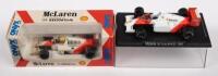 MCLAREN&nbsp;HONDA MP 4/4, MCLAREN&nbsp;TAG TURBO MP4/2C: Two&nbsp;1:43 scale Atlas Editions/Onyx Model Cars&nbsp;including a McLaren Honda MP4/4 Ayrton Senna and a McLaren TAG Turbo MP4/2C 1986