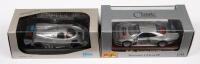 MERCEDES BENZ C11, MERCEDES CLK-GTR: Two&nbsp;1:43 scale Max/Maisto&nbsp;models including a 1990 Silberpfeil Mercedes Benz C11 and a Mercedes CLK-GTR