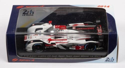 AUDI R18 E-TRON QUATTRO: A 1:43 scale Spark models Audi R18 E-Tron Quattro #2 Audi Sport Team Joest Winner Le Mans 2014